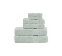 Madison Park Organic 100% Cotton Bathroom Towel Set Qualité hôtelière et Spa très absorbante, séchage Rapide, Comprend pour la Douche, Le Lavage des Mains et Le Visage, Vert d'eau, Multi-Sizes