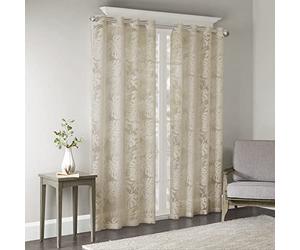 Madison Park Palm Leaf MP40-7491 Voilage pour fenêtre avec Finition Naturelle