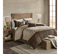 Madison Park Parure de lit Confortable pour Toutes Les Saisons avec Jupe, Couvre-lit, Oreiller décoratif, Polyester, Marron, King (264,2 x 233,7 cm)