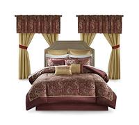 Madison Park Parure de lit hypoallergénique pour Toutes Les Saisons, Polyester, Rouge, California King