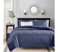 Madison Park Quebec Parure de lit 2 pices avec coutures damas luxueuses et garnis de coton lger Couvre-lit pour lit double/double XL (172,4 x 2