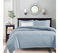 Madison Park Quebec Parure de lit 3 pices avec coutures damas luxueuses et garnis de coton lger Couvre-lit pour lit double/Queen (228,6 x 228,6