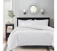 Madison Park Quebec Parure de lit 3 pices avec coutures damas luxueuses et garnis de coton lger Couvre-lit pour lit double/Queen (228,6 x 228,6