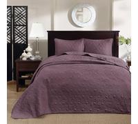 Madison Park Quebec Parure de lit 3 pièces Double Face au Design bohème Classique pour Chambre à Coucher, Couvre-lit Confortable hypoallergénique Toutes Saisons, Grand lit (259,1 x 299,7 cm), Violet