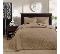 Madison Park Quebec Parure de lit rversible avec motif damass, coutures double face, couvre-lit lger toutes saisons, housse assortie, kaki, tr
