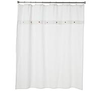 Madison Park Rideau de Douche 100% Coton, Tissage gaufré, Motif Minimaliste, 183 x 183 cm, Blanc