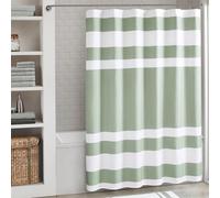 Madison Park Rideau de Douche Extra Long à Tissage gaufré Scotchgard, pour Salle de Bain, Gestion de l'humidité, Rideaux de Douche Modernes de qualité Spa pour Salle de Bain, 182,9 x 213,4 cm, Vert