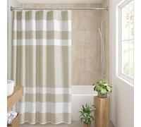 Madison Park Rideau de Douche gaufré avec 3M Scotchgard pour la Gestion de l'humidité - Décoration Moderne de Salle de Bain pour la Maison, étal, 137,2 x 198,1 cm, Taupe
