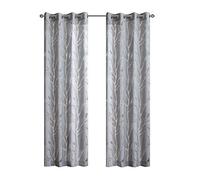 Madison Park Rideau Semi-Transparent Moderne à Motif botanique Contemporain, à œillets, Rideau de fenêtre Simple pour Salon, Chambre à Coucher et dortoir, 127 x 241 cm, Gris Oiseau
