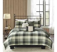Madison Park Ridge Parure de lit 6 pièces en Microfibre Ultra Douce pour lit Complet/Grand lit, Gris