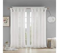 Madison Park Rosette Rideau pour Chambre à Coucher, Salon et dortoir, Tissu, Blanc, 122,7 cm l x 95 cm L (Lot de 1)