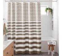 Madison Park Scotchgard Rideau de Douche à Tissage gaufré pour Salle de Bain - Gestion de l'humidité - Rideau de Douche Moderne de qualité Spa pour Salle de Bain - Standard - 183 x 183 cm - Taupe