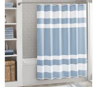 Madison Park Scotchgard - Rideau de Douche à Tissage gaufré pour Salle de Bain - Gestion de l'humidité - Rideau de Douche Moderne de qualité Spa pour Salle de Bain - 183 x 198 cm - Bleu