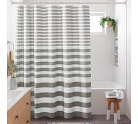 Madison Park Scotchgard Rideau de douche à tissage gaufré pour salle de bain - Gestion de l'humidité - Rideau de douche moderne de qualité spa pour salle de bain - Standard - 183 x 183 cm - Gris ombré