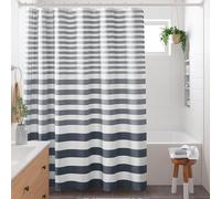 Madison Park Scotchgard Rideau de douche à tissage gaufré pour salle de bain - Gestion de l'humidité - Rideau de douche moderne de qualité spa pour salle de bain - Standard : 183 x 183 cm - Bleu ombré