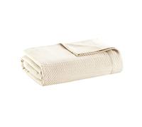 Madison Park Soft Certified 100% Egyptian Cotton Breathable Cozy Blanket, Premium Waffle Knit Classic Design Housse légère Toutes Saisons pour lit, canapé, Ivoire, Full/Queen
