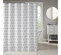 Madison Park Sophie Rideau de douche tendance avec pompons texturs, dcoration de salle de bain moderne, lavable en machine, cran d'intimit, 7