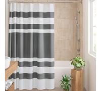 Madison Park Spa Rideau de Douche Extra Long en Tissu gaufré de qualité Spa pour Salle de Bain, Hauteur 182,9 x 213,4 cm, Anthracite