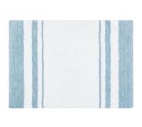 Madison Park Tapis de Spa réversible 100% Coton rayé Ultra Doux pour Bain antidérapant Absorbant séchage Rapide pour Baignoire, Salle de Douche et Salle de Bain Bleu 50,8 x 76,2 cm