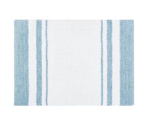 Madison Park Tapis de Spa réversible 100% Coton rayé Ultra Doux pour Bain antidérapant Absorbant séchage Rapide pour Baignoire, Salle de Douche et Salle de Bain Bleu 50,8 x 76,2 cm