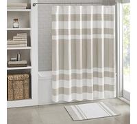 Madison Park Tapis de Spa réversible à Rayures 100% Coton Ultra Doux pour Bain Rapide, antidérapant, Absorbant à séchage Rapide, pour Baignoire, Salle de Douche et Salle de Bain, 50,8 x 76,2 cm,