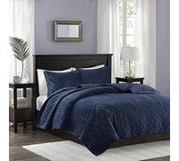 Madison Park Toutes Saisons, Couvre-lit léger, literie Confortable, taies Assorties, Polyester, Bleu Marine, lit Double/Grand lit (228,6 x 228,6 cm)