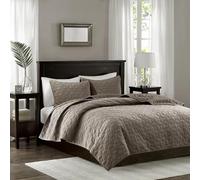 Madison Park Toutes Saisons, Couvre-lit léger, literie Confortable, taies Assorties, Polyester, Taupe, lit Double/Grand lit x 228,6 cm