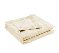 Madison Park Windom Couverture alternative au duvet, traitement anti-taches 3M Scotchgard de qualité supérieure, toutes saisons, légère et douce, pour lit, bordure en satin, crème pour lit double/grand lit