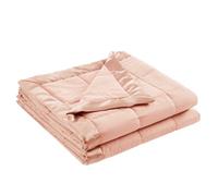 Madison Park Windom Couverture alternative au duvet, traitement anti-taches 3M Scotchgard de qualité supérieure, pour toutes les saisons, légère et douce, pour lit, bordure en satin, blush pour lit double/grand lit