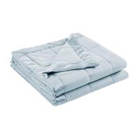 Madison Park Windom - Couverture en Duvet Alternatif 3M Scotchgard de qualité supérieure, Traitement Anti-humidité, légère et Douce pour Toutes Les Saisons, Bordure en Satin, Bleu pour lit Simple