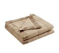 Madison Park Windom - Couverture en Duvet Alternatif 3M Scotchgard de qualité supérieure, Traitement Anti-humidité, légère et Douce pour Toutes Les Saisons, Bordure en Satin, Marron pour lit