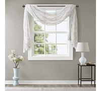Madison Park Window Écharpe, Blanc/Gris, 50 x 144