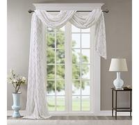 Madison Park Window Écharpe, Blanc/Gris, 50 x 216