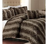 Madison Park Zuri Fausse Fourrure Doudou Lot de Chocolat Full/Queen