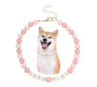 Madison Tyler Collier de perles pour chien | Collier de perles réglables et durables | Collier mignon et tendance pour animal domestique | Bijoux pour filles en perles roses | Collier pour animal