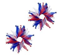 MADISON TYLER Lot de 2 élastiques à cheveux américains pour femme - Rouge, blanc et bleu - Sans dommages - Accessoires pour cheveux - 4 juillet