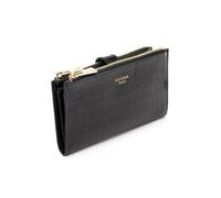 Madisson Katana Paris Portefeuille Femme en Cuir, Double Compartiment à Fermeture Éclair, Style Croco, Noir