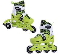 Madivo Dino Set 2 en 1 pour enfant Rollers / triskates réglables | Patins à roulettes ABEC-5 | Rollers en ligne transformables en patins à roulettes | Vert/noir | Pointures : 26-29, 30-33 (S (30-33))