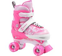 MADIVO Love Patins à roulettes réglables pour Enfants et Adolescents | Taille réglable | Blanc/Rose | Tailles : 30-33, 34-37 (30-33)