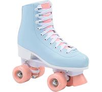 MADIVO Pastel Patins à roulettes rétro classiques pour femme | Roulements à billes ABEC-7 | Rollers en ligne pour fille | Bleu/corail | Tailles 35, 36, 37, 38, 39, 40, 47