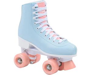 MADIVO Pastel Patins à roulettes rétro Classiques pour Femme | Roulements à Billes ABEC-7 | Rollers en Ligne pour Fille | Bleu/Corail | Tailles 35, 36, 37, 38, 39, 40, 44