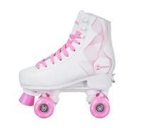 MADIVO Swirl Patins à roulettes rétro classiques pour femme | Taille réglable | Roulement à billes ABEC7 | Blanc rose | Patins à roulettes classiques pour fille | Tailles 31-34, 35-38, 39-42 (M