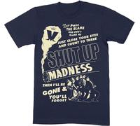 Madness - T-shirt "Shut Up" pour homme/femme unie RO4215 (M) (Bleu marine)
