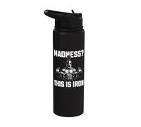 Madness This Is Iron Guerrier Musculation Haltères Force Stainless Steel Insulated Water Bottle