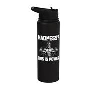 Madness This Is Power Guerrier Spartiate Musculation Stainless Steel Insulated Water Bottle