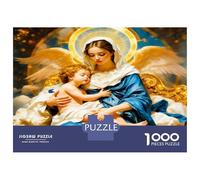 Madone et Enfant 1000 Pièces Coffret Puzzle Dévotion sacrée Puzzle Premium Carton Solide - DIY Familial Trop Amusant, Belle Déco, Cadeau D’Anniversaire pour Adultes Et Enfants 70x50cm/1000pcs