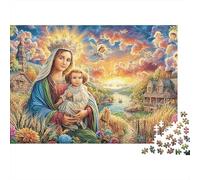Madone et Enfant Puzzle 1000 Pièces Très Bonne Qualité Senior Marie & Enfant Cadeau Fin D'année Activité Solo Impression Nette Carton Résistant 52x38cm/1000pcs