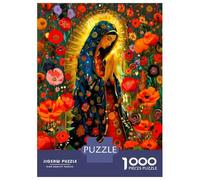 Madone fleur de pavot 1000 Pièces Coffret Puzzle Dévotion florale sacrée Puzzle Premium Carton Solide - DIY Familial Trop Amusant, Belle Déco, Cadeau D’anniversaire Pour Adultes Et Enfants 38x26cm/100