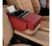 MadongJ Boîte de Rangement pour accoudoir de Voiture pour Nissan Qashqai +2 2008-2013, Boîte Console avec Compartiment boîte à mouchoirs,Red/C