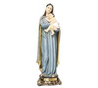 Madonna & Child Statue florentine 12,5 cm Design italien traditionnel Résine Vierge Marie et Bébé Jésus Collection Or Petite boîte